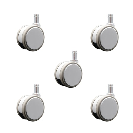 Service Caster 3 Inch MRI Safe Casters, 7/16 Grip Ring Stem, Set of 5, 5PK SCC-GR02S75-TPR-GRY-71678-MRI-5